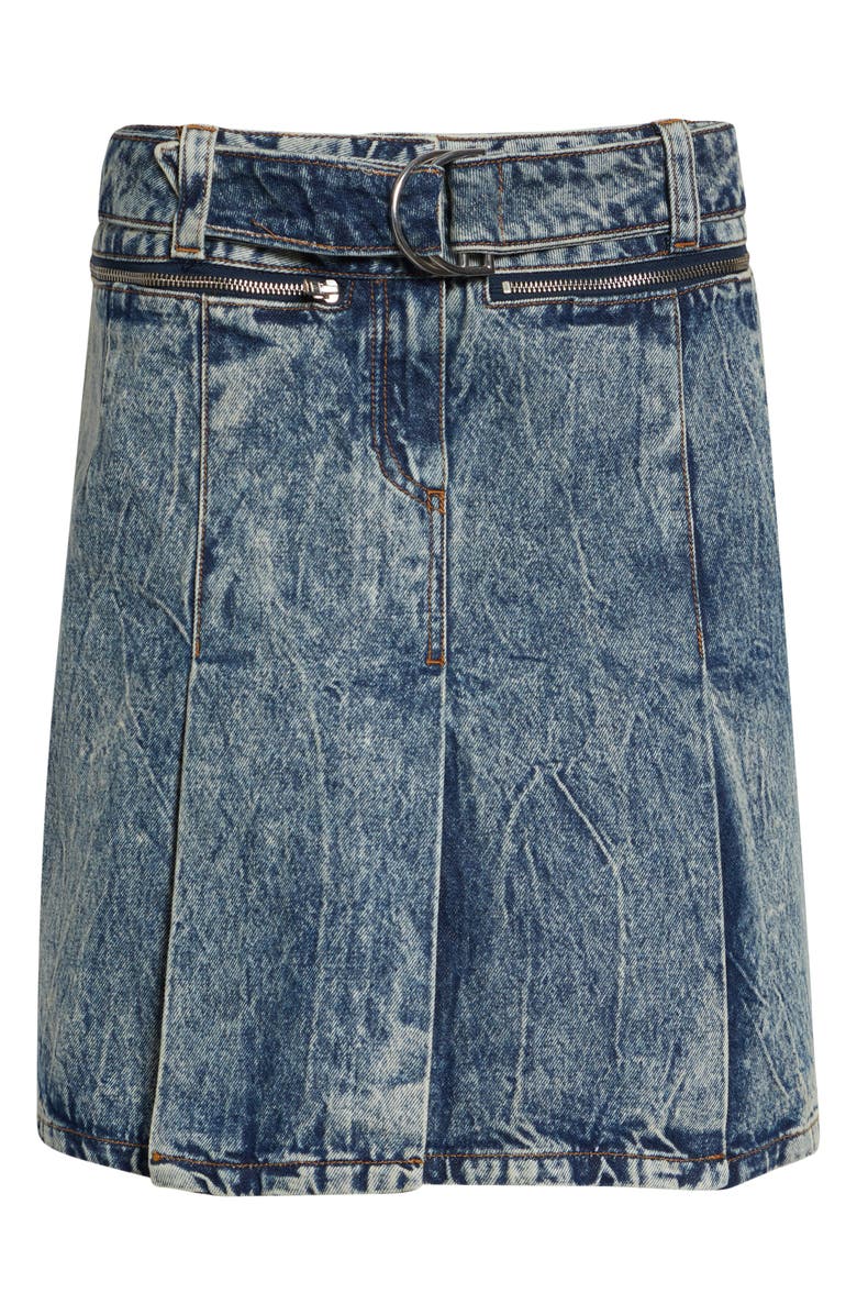 Vaquera Denim Car Wash Pleated Skirt, Main, color, Blue