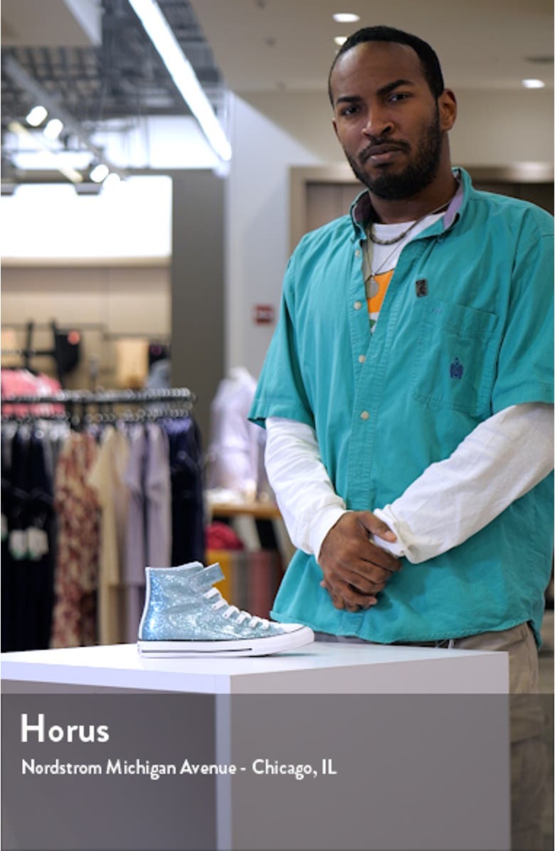 Kids' Chuck Taylor<sup>®</sup> All Star<sup>®</sup> 1V Glitter High Top Sneaker, sales video thumbnail