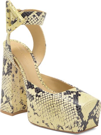 Bottega Veneta Tower Snakeskin Embossed Platform Pump (Women ...