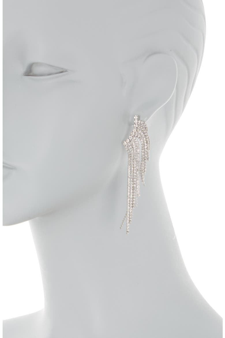 Fringe Statement Earrings, Alternate, color, SILVER