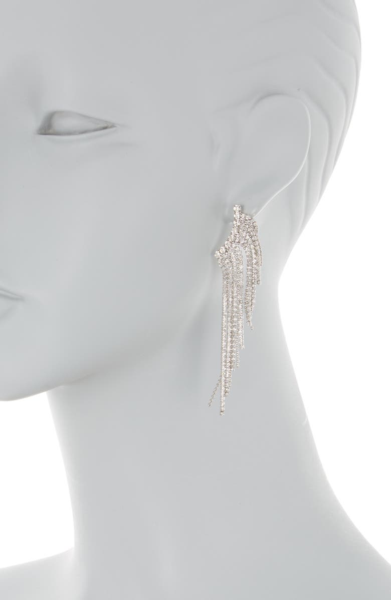 EYE CANDY LOS ANGELES Fringe Statement Earrings, Alternate, color, Silver