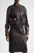FERRAGAMO Hug Buckle Leather Bomber Jacket