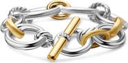 David Yurman Mercer­™ 18K Gold & Sterling Silver Chain Bracelet with Pavé Diamonds