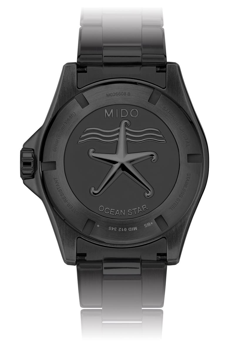 Ocean Star 600 Chronometer Bracelet Watch & Rubber Strap Gift Set, 43.5mm, Alternate, color, BLACK
