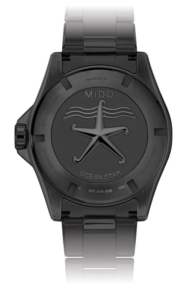 MIDO Ocean Star 600 Chronometer Bracelet Watch & Rubber Strap Gift Set, 43.5mm, Alternate, color, Black
