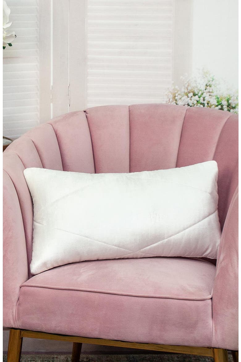Velvet Pillow, Alternate, color, WHITE