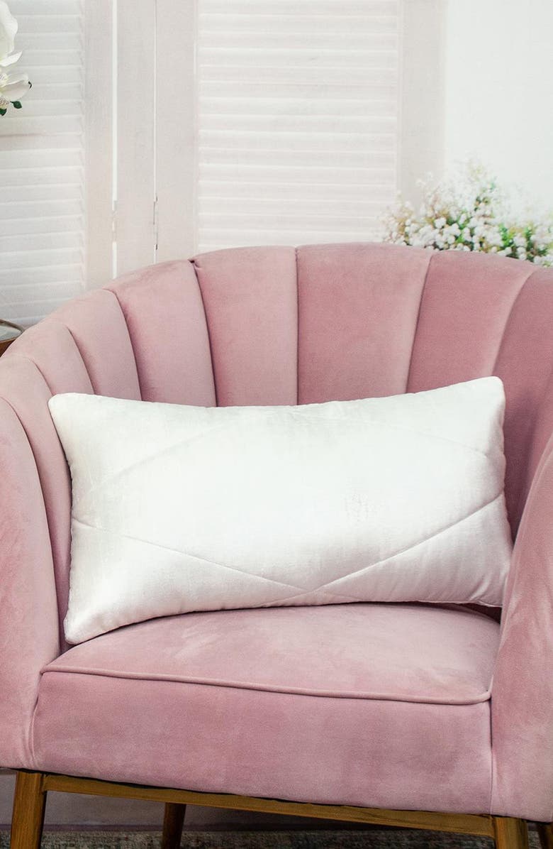 PARKLAND COLLECTION Velvet Pillow, Alternate, color, White