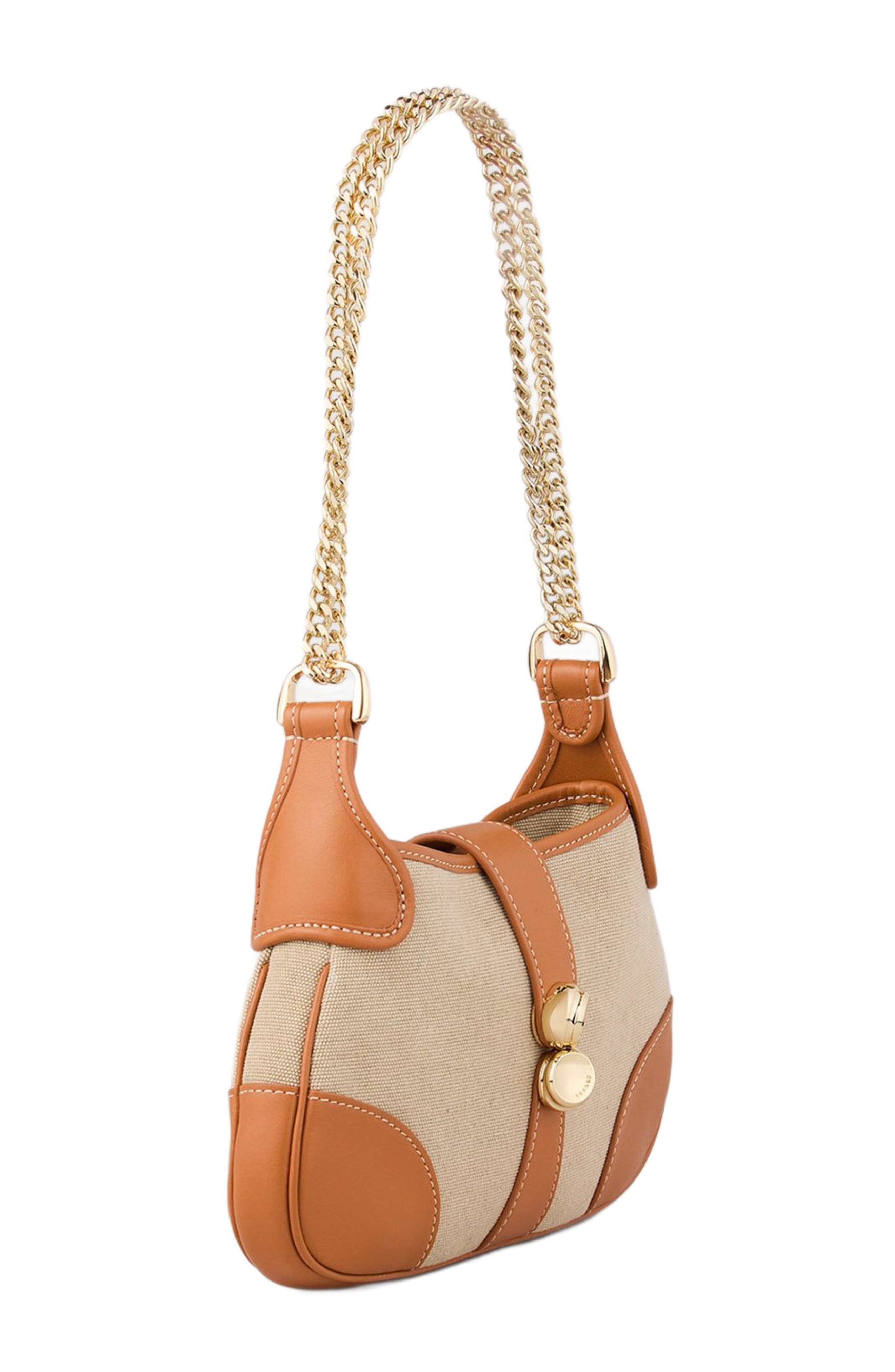 SANDRO Janet canvas and leather bag, Alternate, color, 