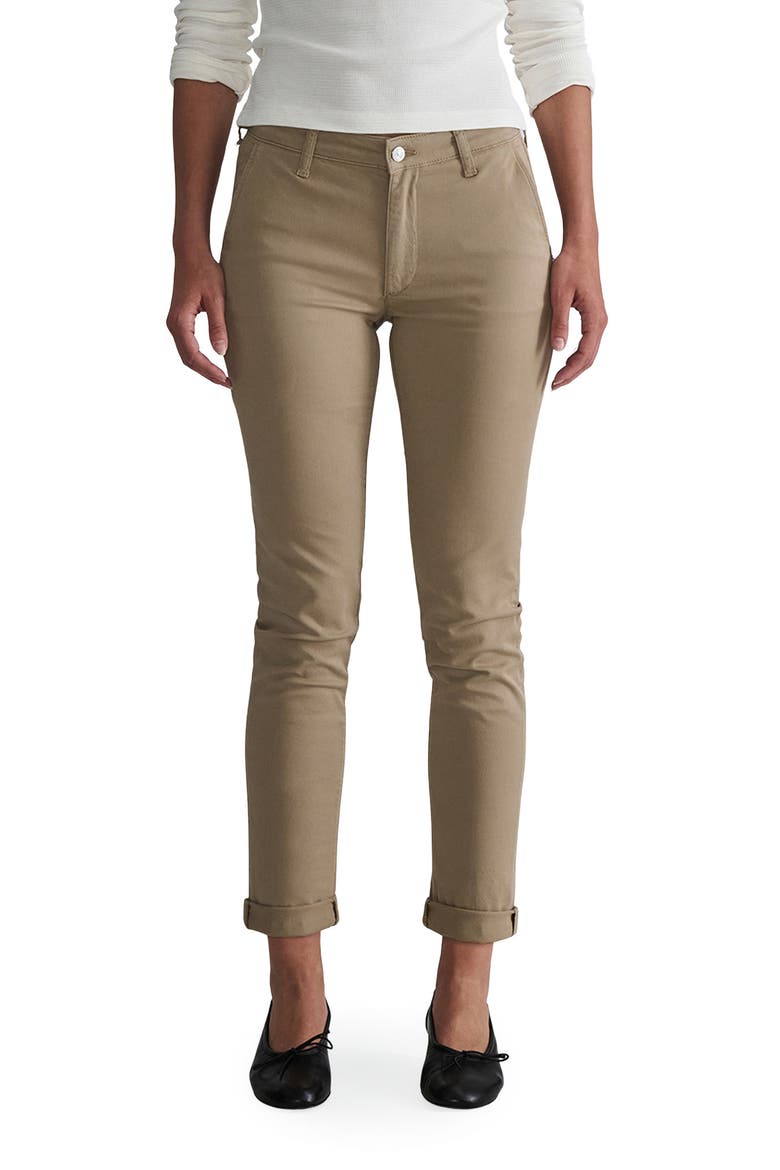 Kathleen Slim Stretch Twill Pants, Main, color, PALE KHAKI TWILL