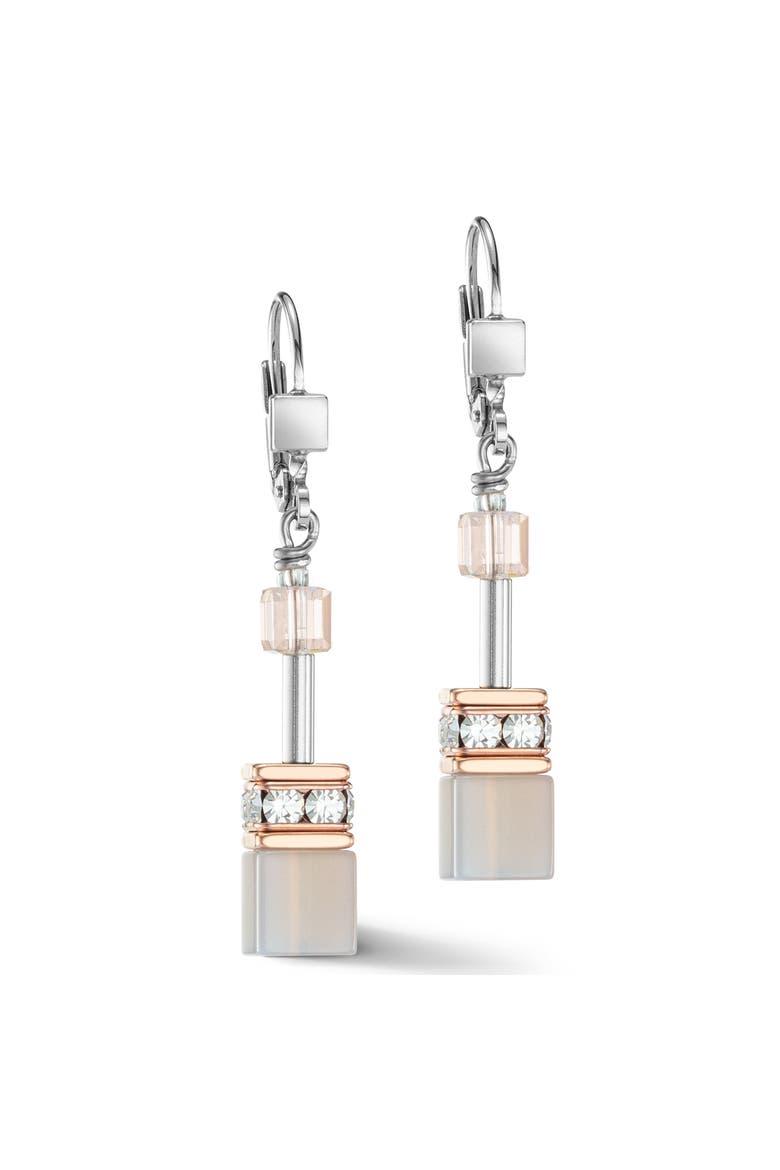 Geocube Iconic Precious Rose Gold Earrings, Main, color, Peach