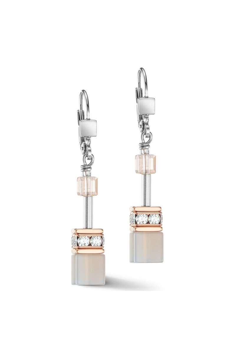 COEUR DE LION Geocube Iconic Precious Rose Gold Earrings, Main, color, Peach