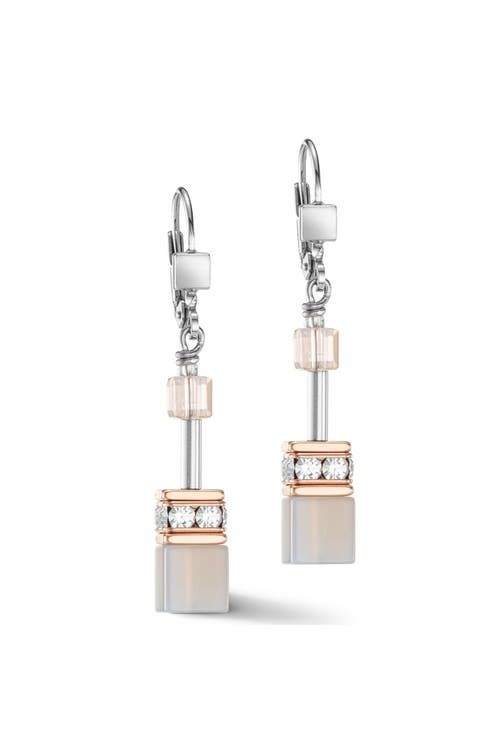 Coeur De Lion Geocube Iconic Precious Rose Gold Earrings In Metallic