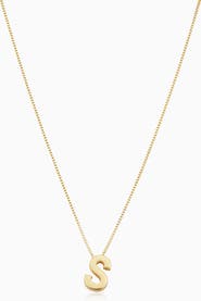 Oradina 14K Gold Love Letter Initial Necklace