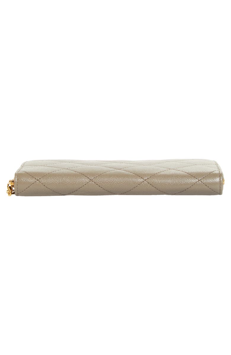 Saint Laurent Cassandre Bijou Zip Wallet, Alternate, color, Light Taupe