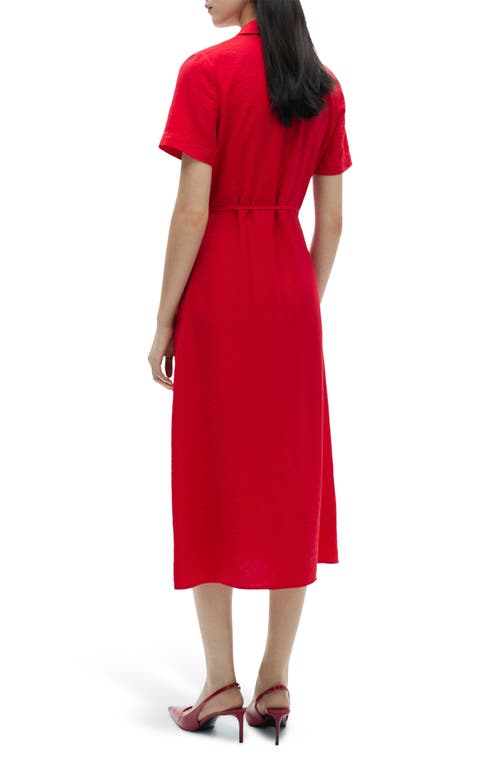 Mango Robe Chemisier Poches Rouge - Femme - L -  In Red