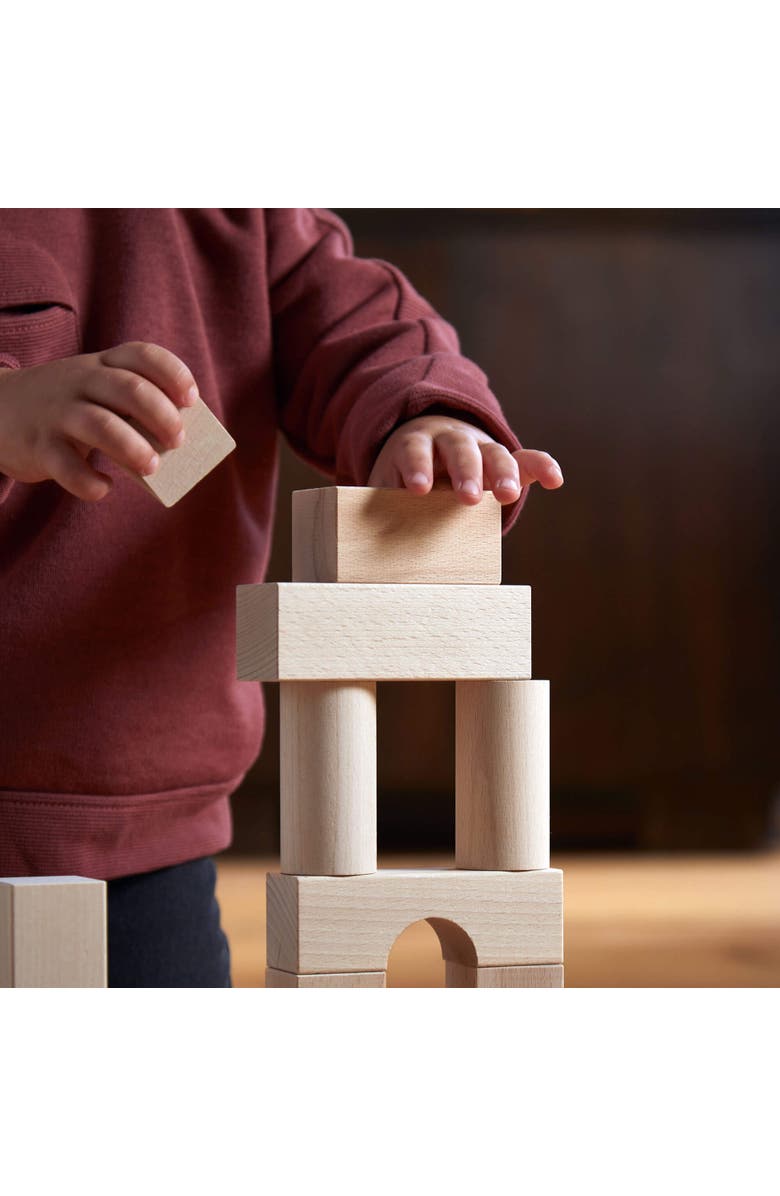 HABA Wooden Building Blocks 60 Piece Set, Ideal Toddler Blocks for Ages 2-4 & Kids Stacking Toys for Ages 1 & Up for Open-Ended Play, Made in Germany, Alternate, color, Tan
