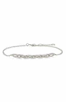 Sterling Forever Harper Pavé Cubic Zirconia Link Bracelet