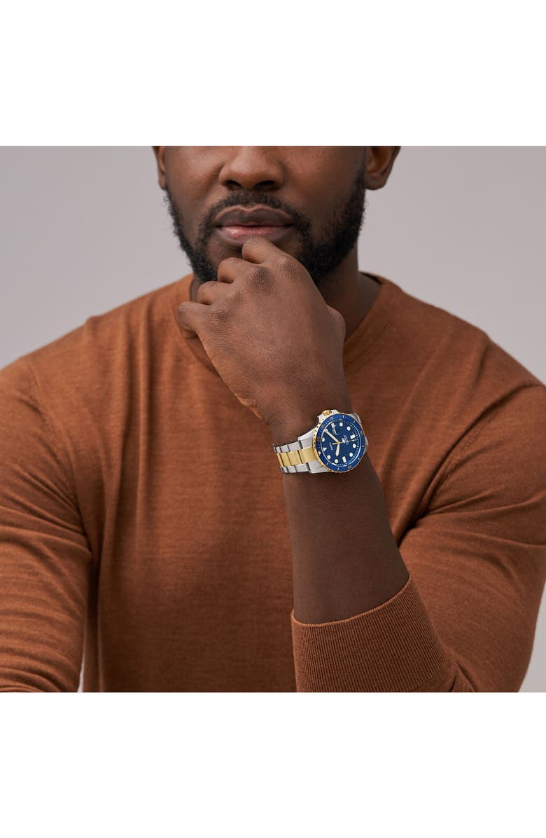 Fossil Blue Dive Bracelet Watch, 42mm, Alternate, color, Two Tone