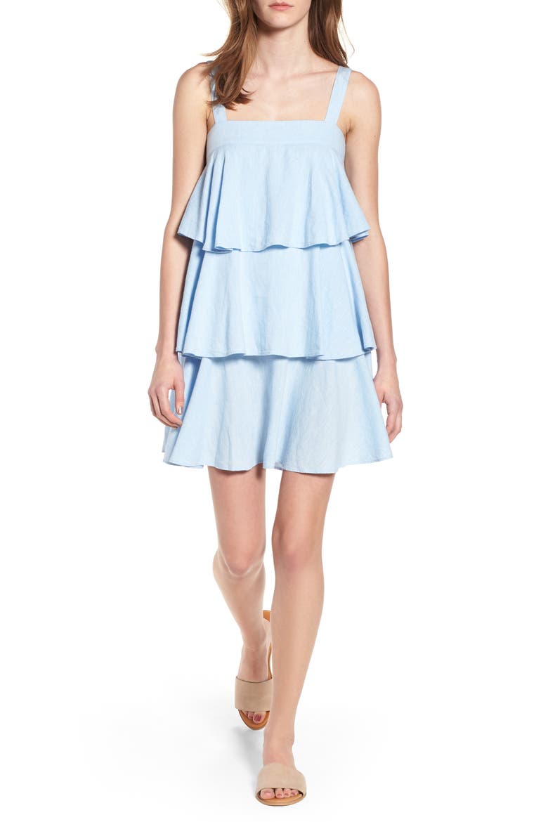 Tiered Dress, Main, color, BLUE ICE CD