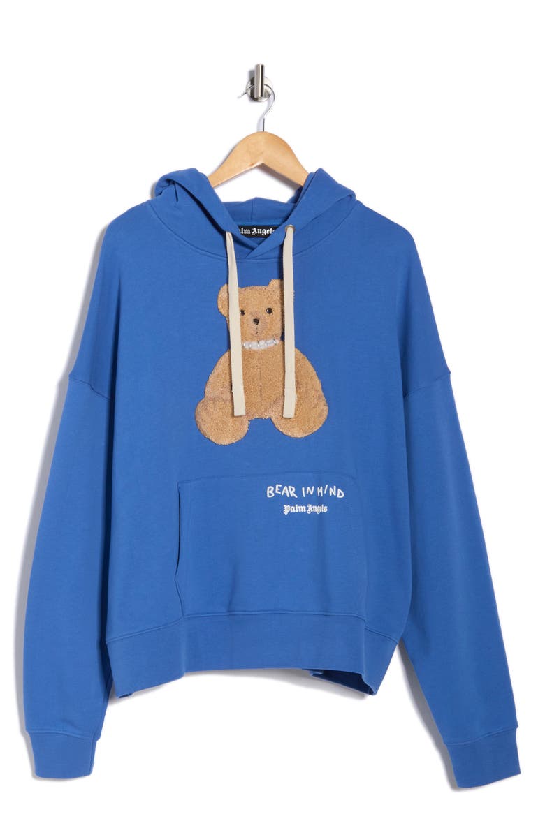 Palm Angels Bear in Mind Hoodie, Alternate, color, Blue Brown
