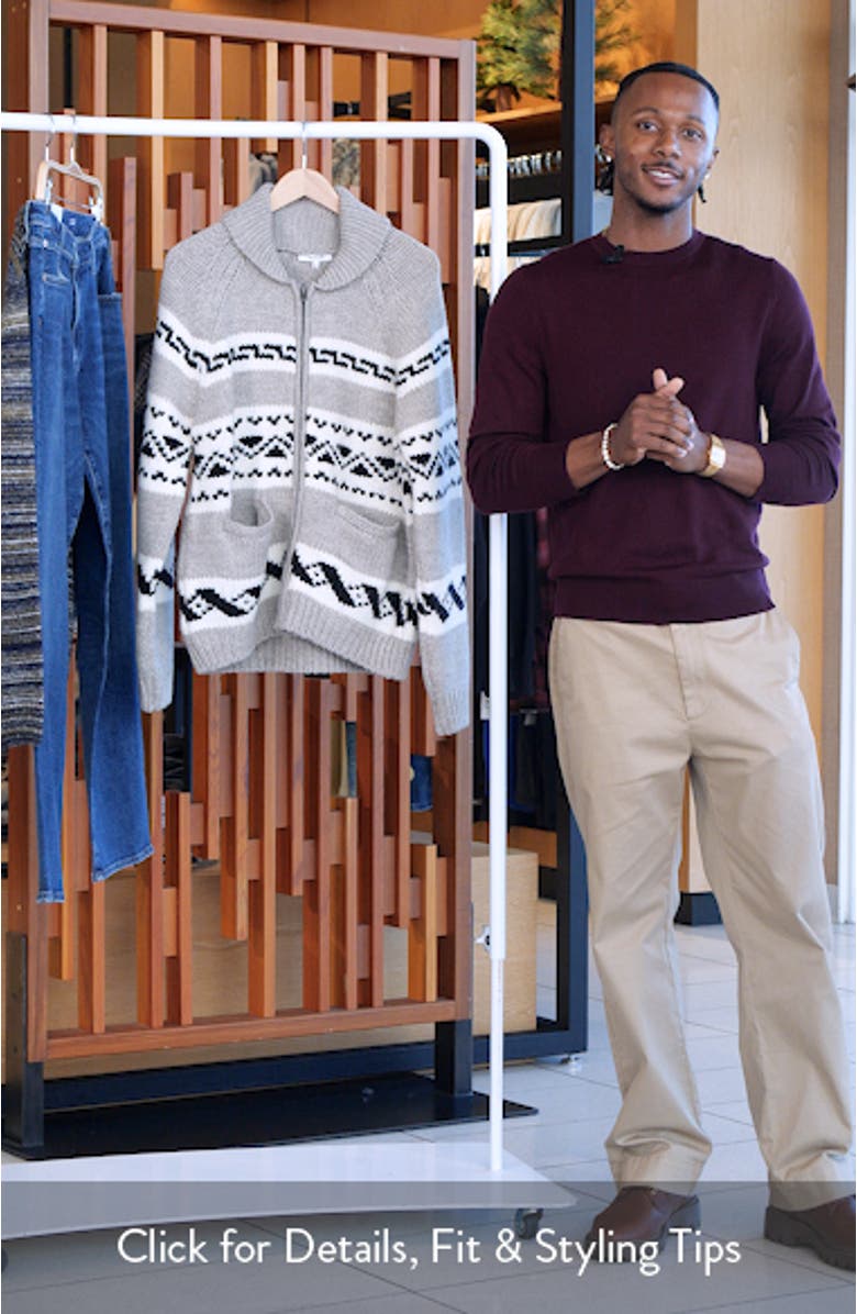 Fair Isle Zip Up Wool Cardigan, sales video thumbnail