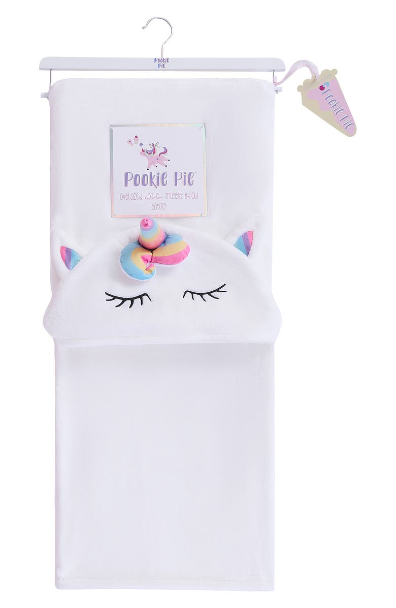 BCBG Unicorn Hooded Throw Blanket, Main, color,