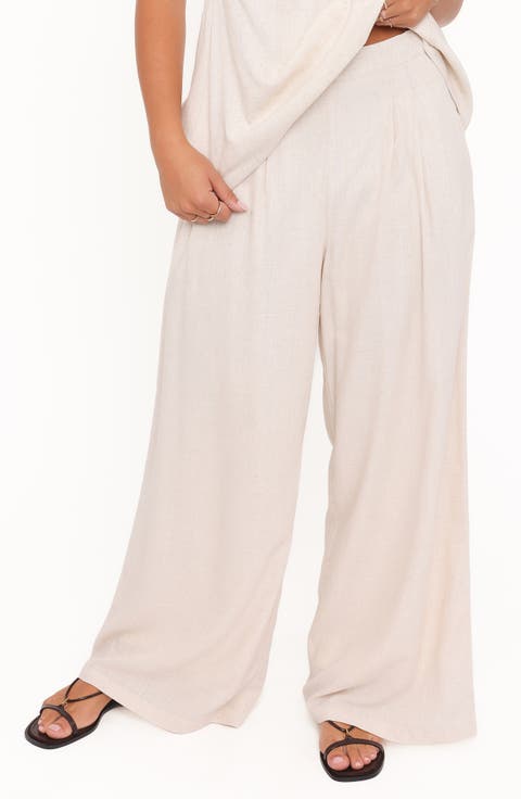 Arles Pleated Cotton Wide Leg Pants