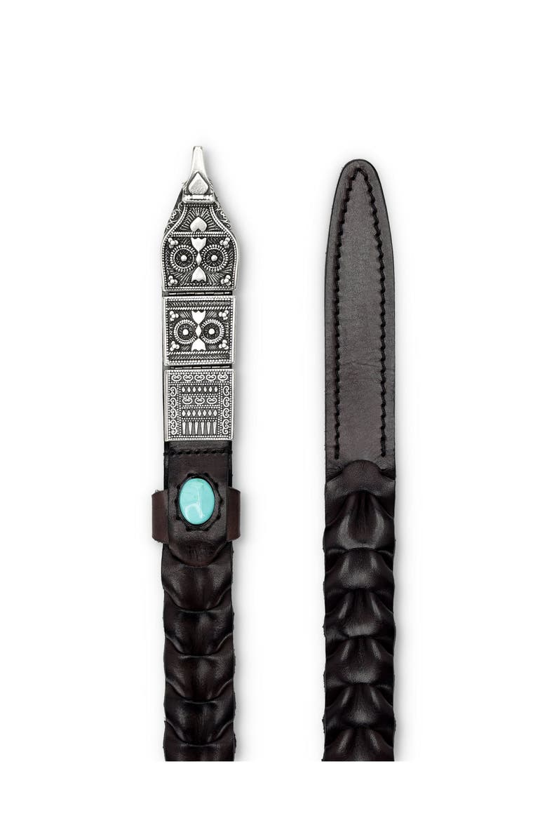 Fortela Tess Woven Leather Belt, Alternate, color, Black