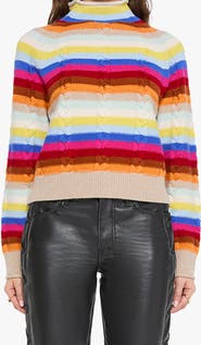 MOTHER The Concert Hicky Mock Neck Cable Knit Sweater