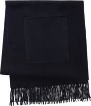 Lafayette 148 New York Patch Pocket Wool & Cashmere Fringe Scarf