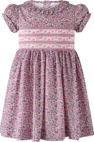 Rachel Riley Floral SS Smocked Dress