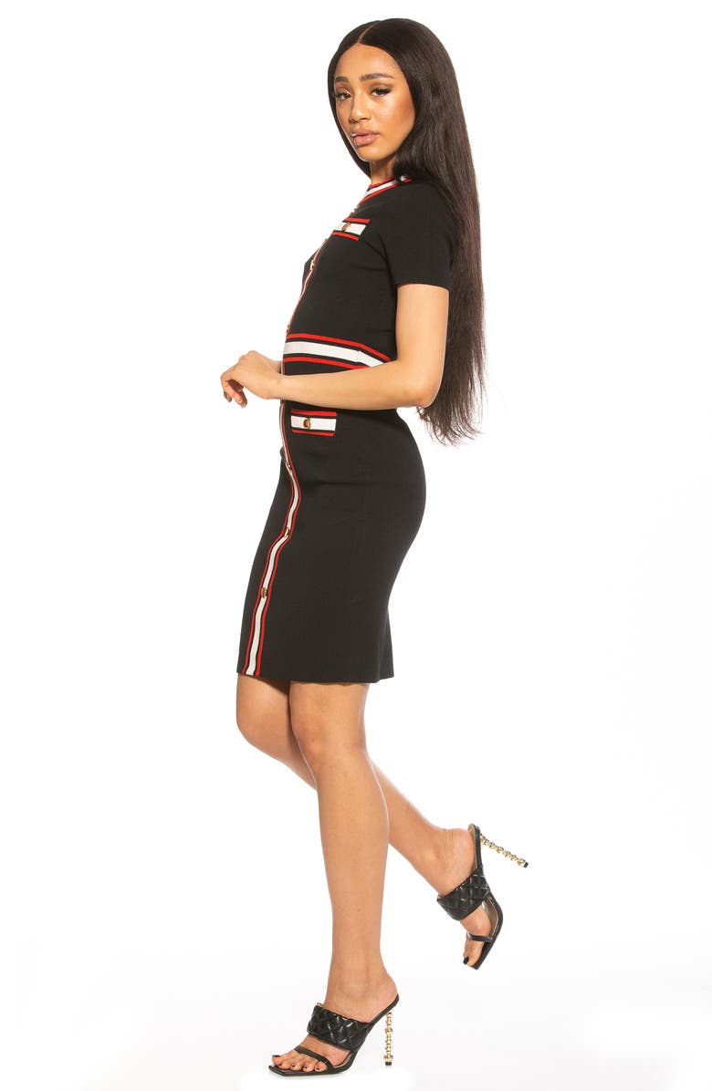 Alexia Admor Nicki Stripe Short Sleeve Sheath Dress, Alternate, color, 