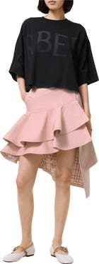Burberry Ruffled Gabardine Trench Skirt