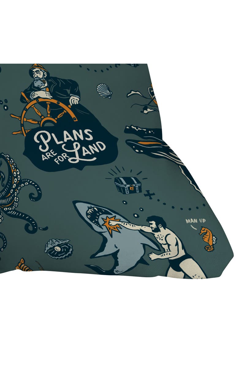 Deny Designs Ocean Pattern Square Throw Pillow, Alternate, color, Green