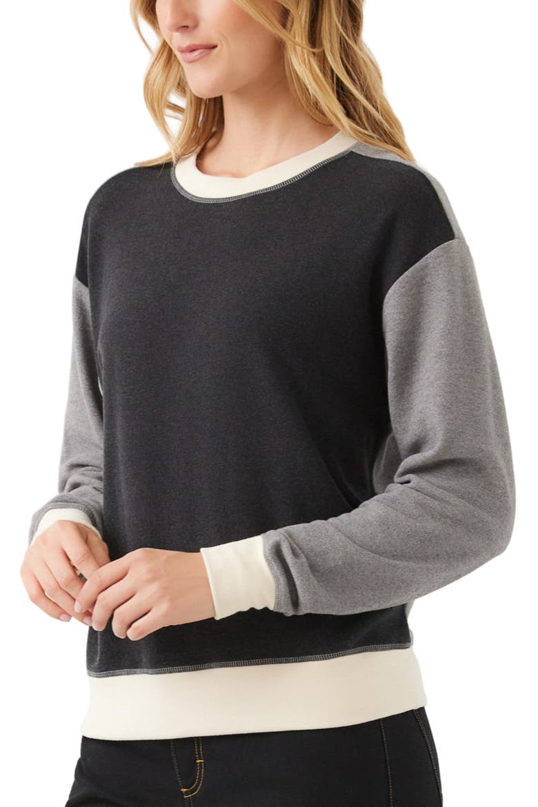 Colorblock Double Knit Sweatshirt, Alternate, color, MULTI COLOR