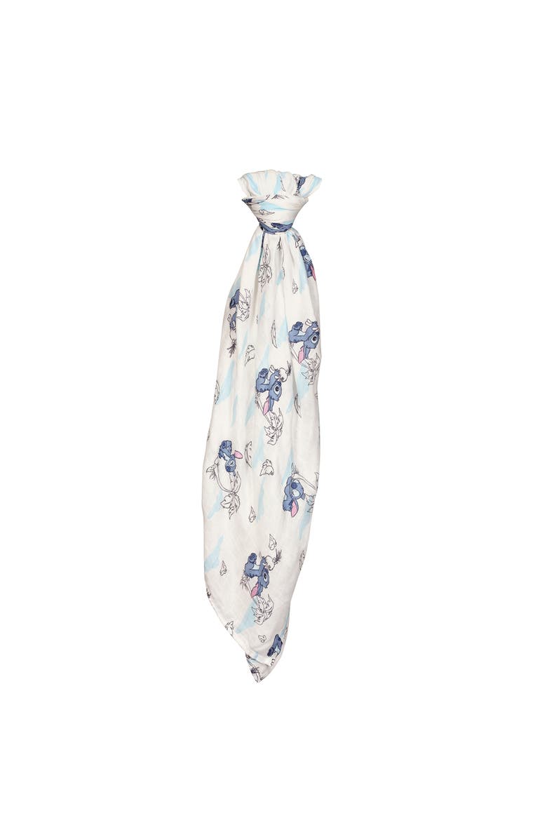 Lambs & Ivy Disney Stitch Luxury Muslin Swaddle Blanket & Plush Toy Gift Set, Alternate, color,