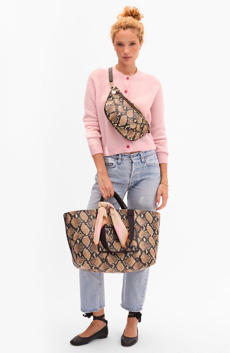 Clare V. Blase Eyes Cotton Scarf, Alternate, color, Khaki