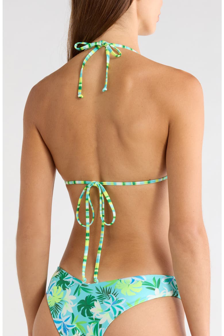 Frill Halter Bralette Bikini Top, Alternate, color, LIMONCELLO LAGOON