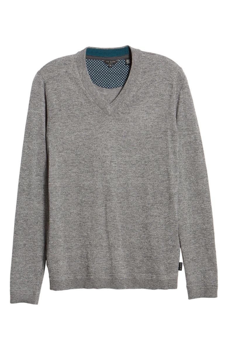 Ted Baker London Noel Slim Fit V-Neck Wool Blend Sweater, Alternate, color, 