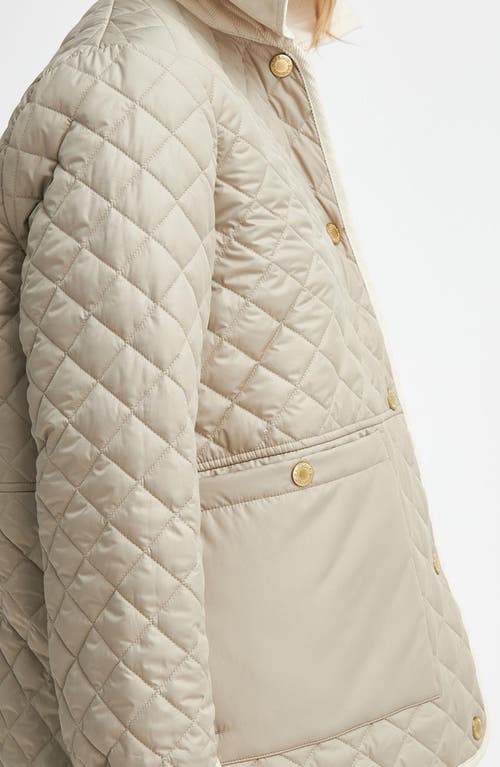 Barbour Fleur Quilted Jacket In Light Sand/blanc