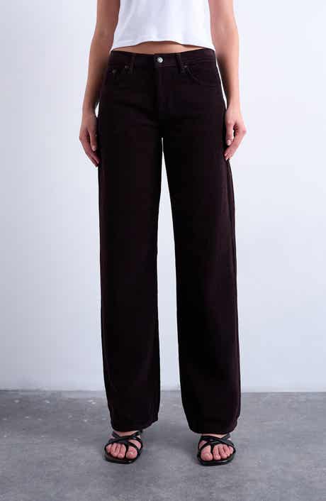 Topshop Low Rise Straight Leg Corduroy Pants