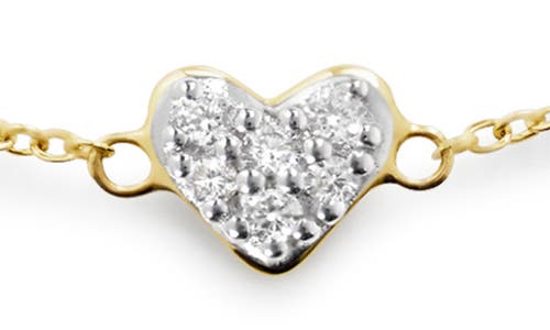 Monica Vinader Mini Heart Diamond Bracelet In Gold
