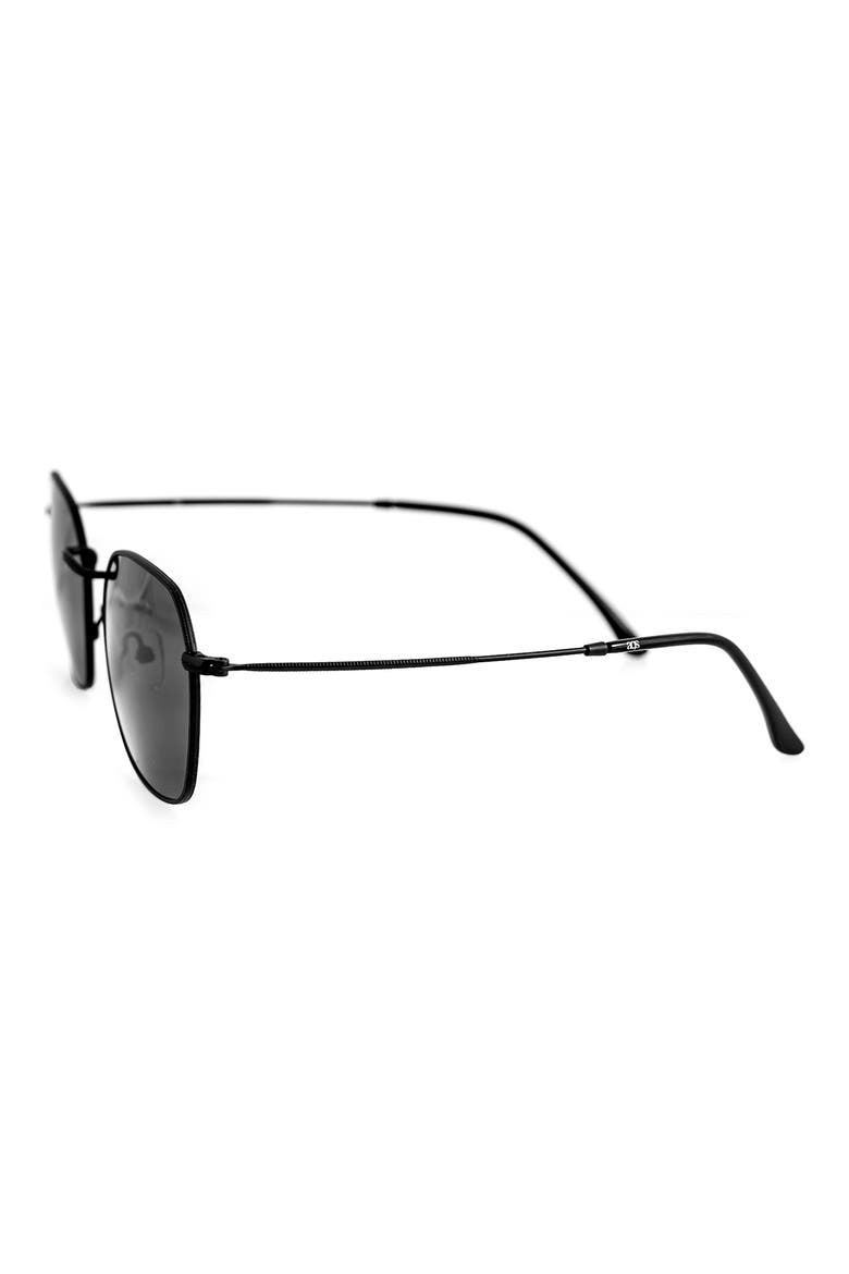 Kai 50mm Polarized Oval Sunglasses, Alternate, color, BLACK