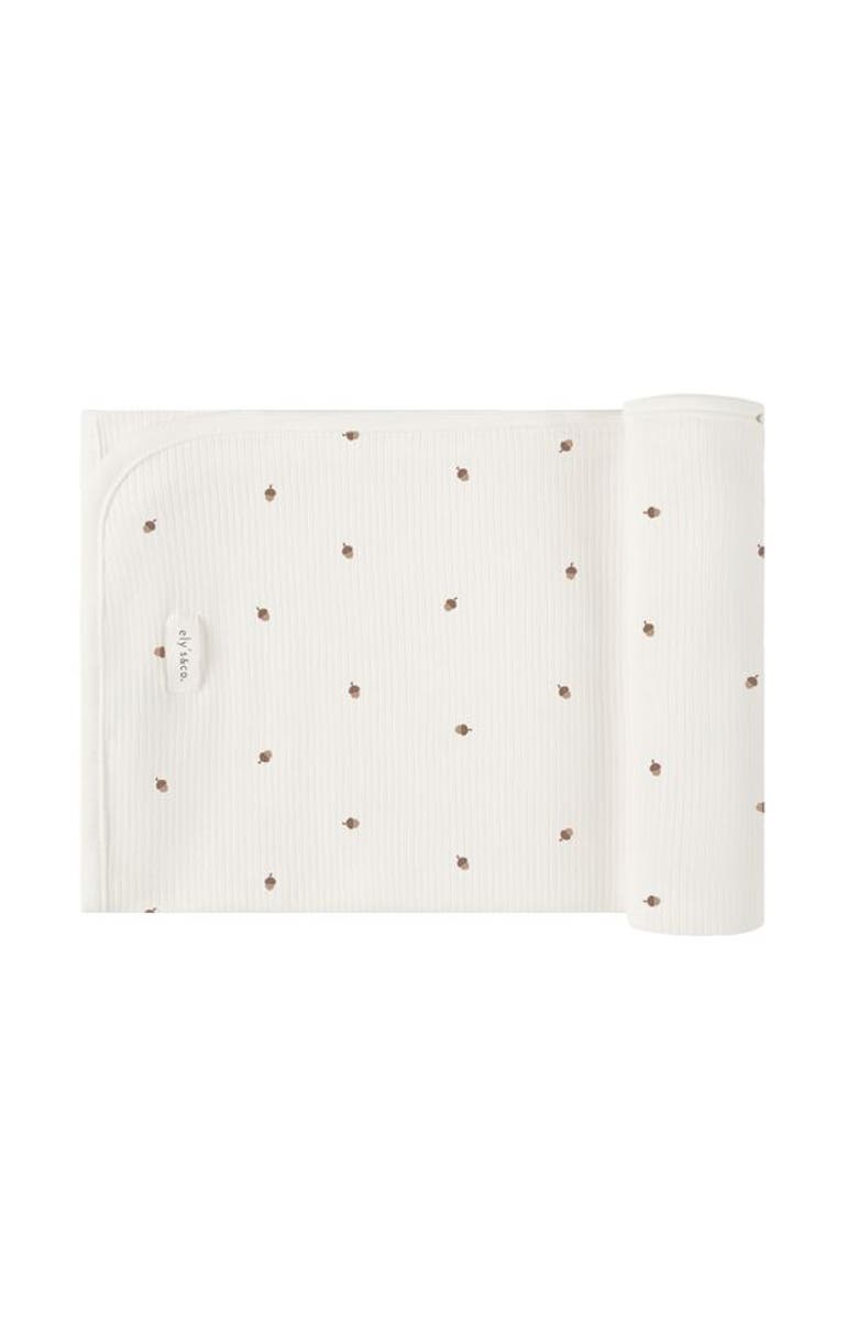 Ely's & Co. Baby Ribbed Cotton Receiving Blanket, Main, color, Acorn