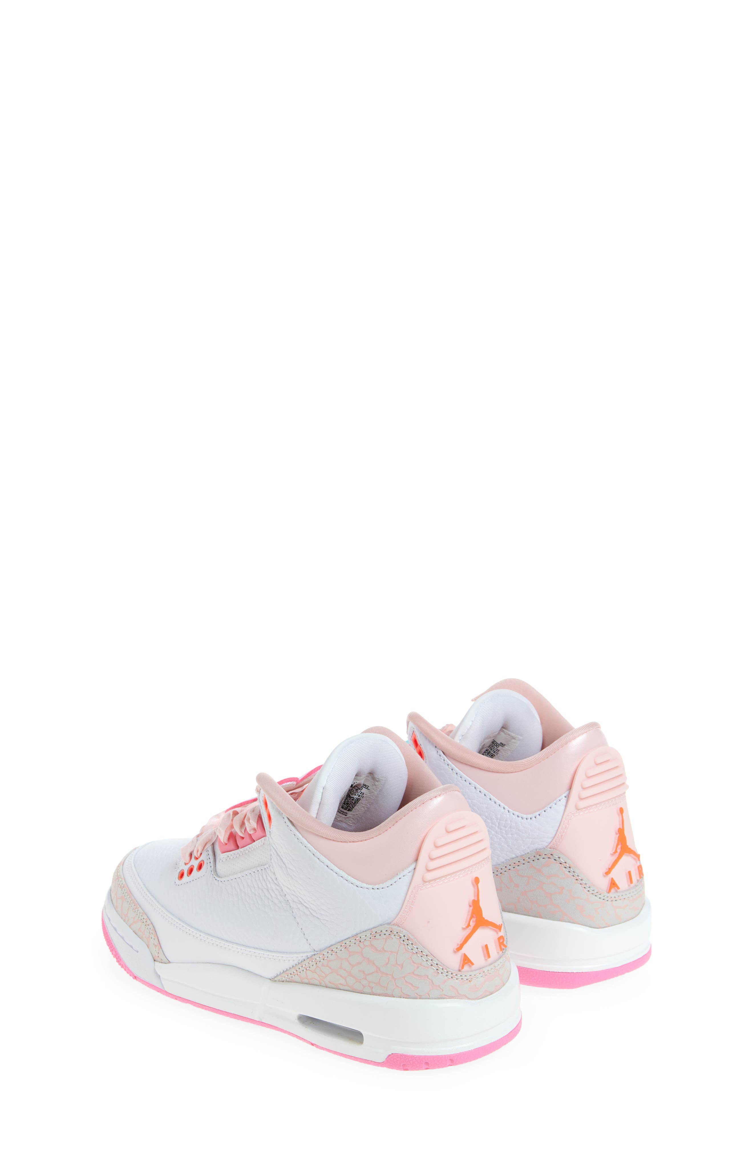 Jordan Kids' Air Jordan 3 Retro Basketball Sneaker, Alternate, color, Pearl Pink/ Hyper Orange