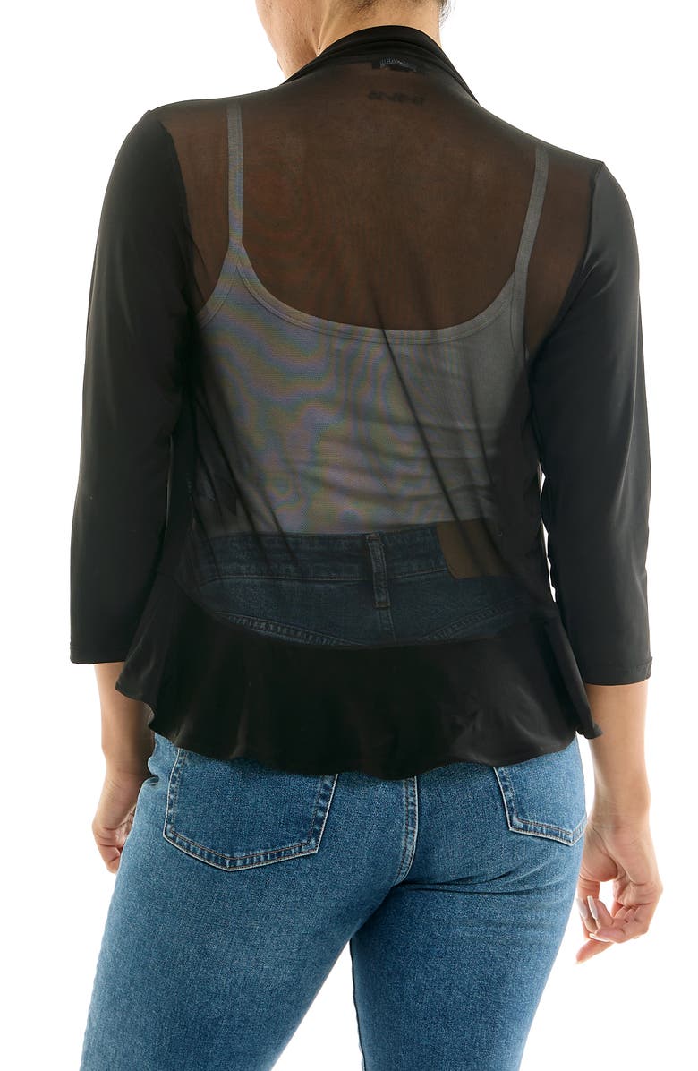 Nina Leonard Chiffon Ruffle Bolero, Alternate, color, Black