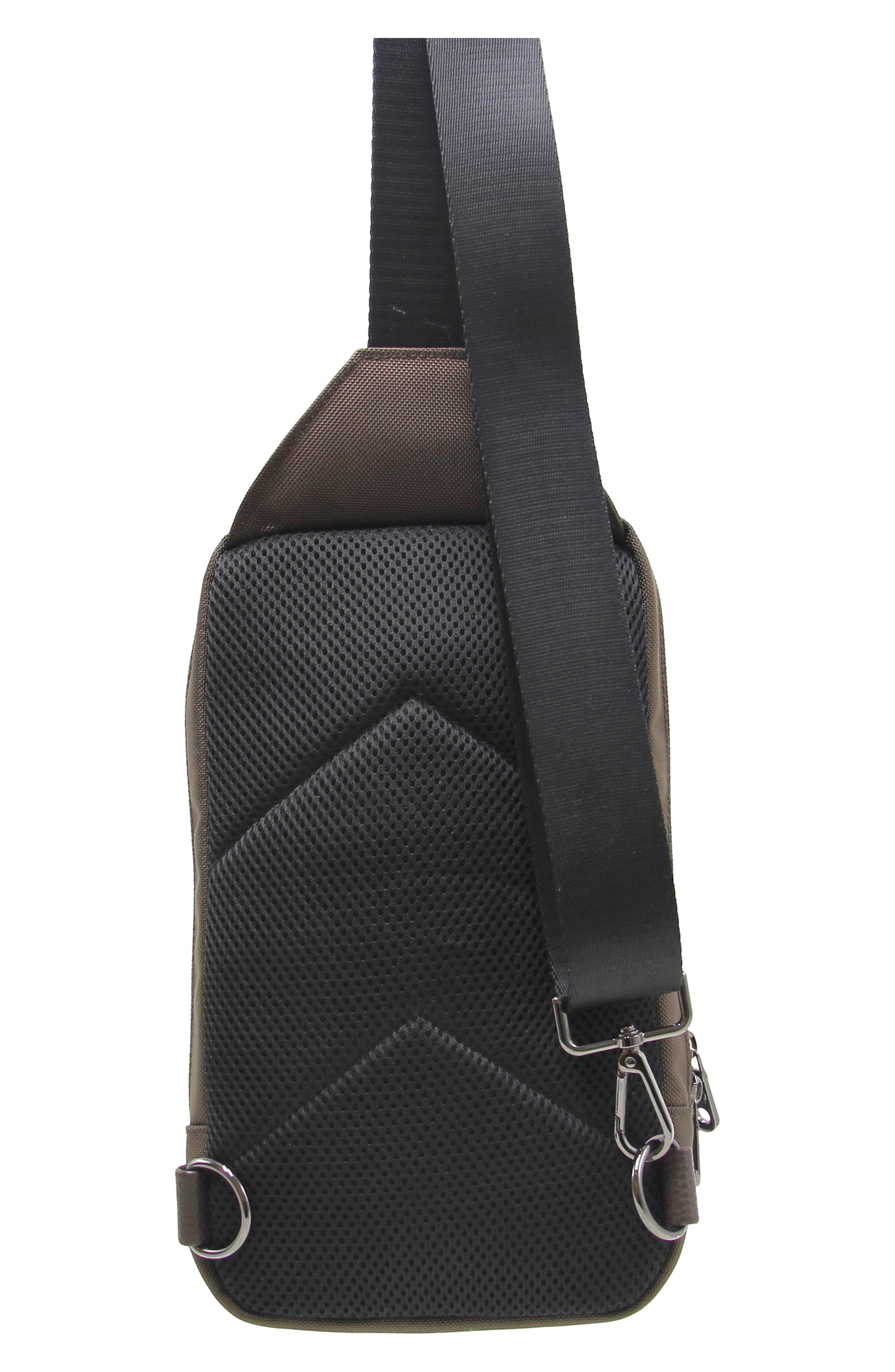 Howell Mixed Media Sling Bag, Alternate, color, BROWN