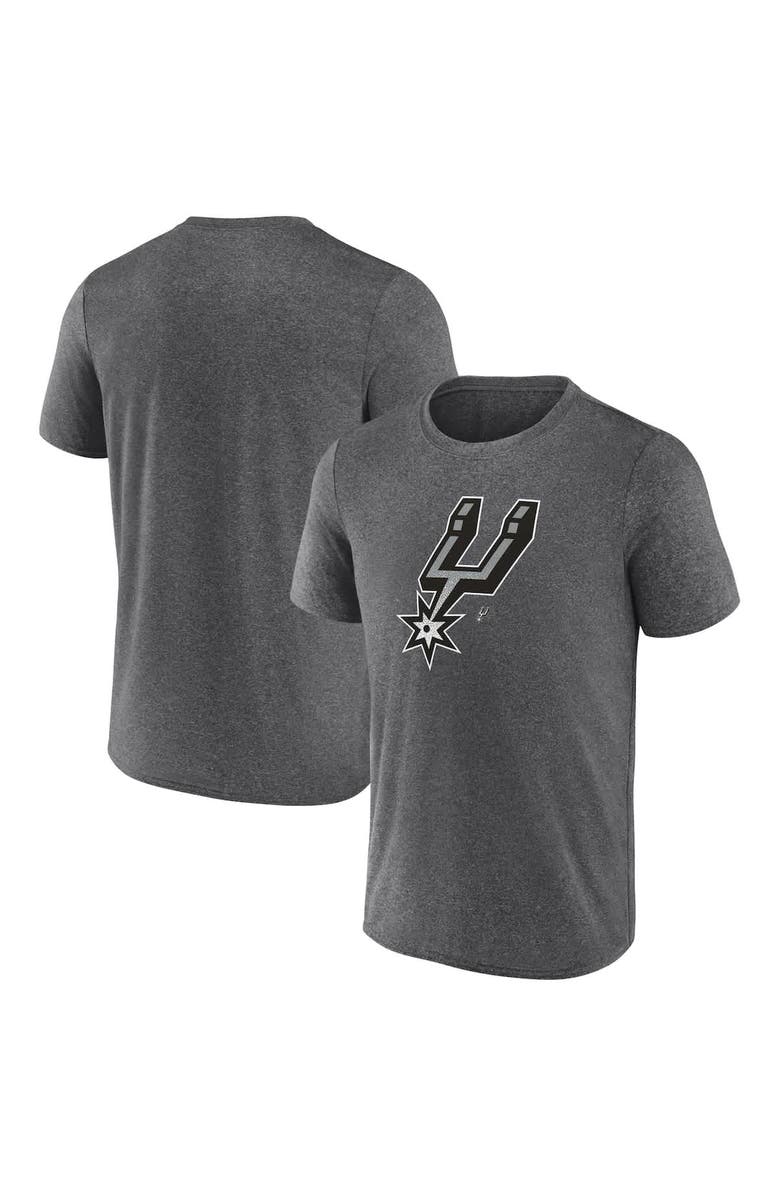 FANATICS Men's Fanatics Heather Charcoal San Antonio Spurs Iconic Overtime T-Shirt, Main, color, Heather Charcoal