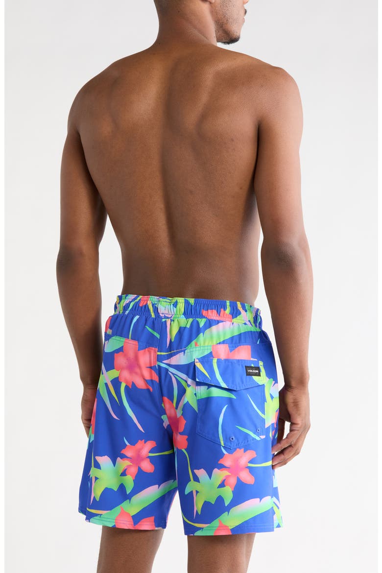 Manic Print Swim Trunks, Alternate, color, ULTRAMARINE