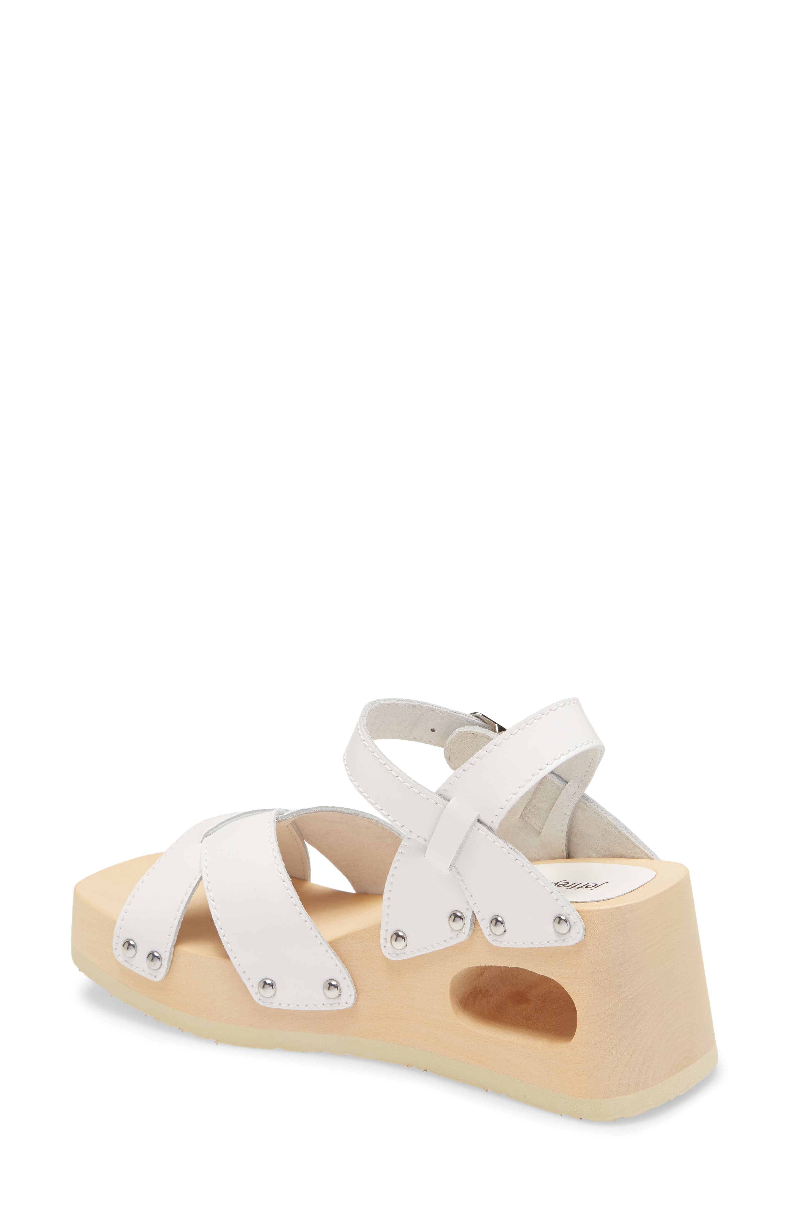 Spiced Wood Wedge Sandal, Alternate, color, WHITE LEATHER